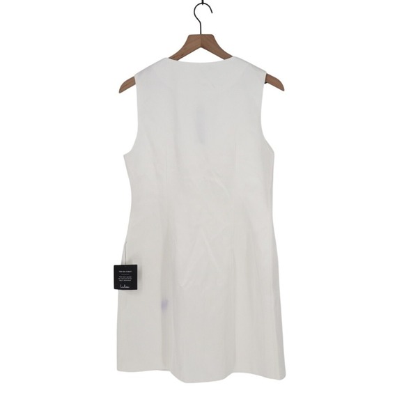 Lulus Sophisticated Icon Mini Dress Womens L Black Sleeveless Pockets Button-Up - Picture 9 of 10